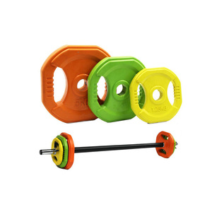 Color Rubber Pump Barbell 20kg Set-IR7207