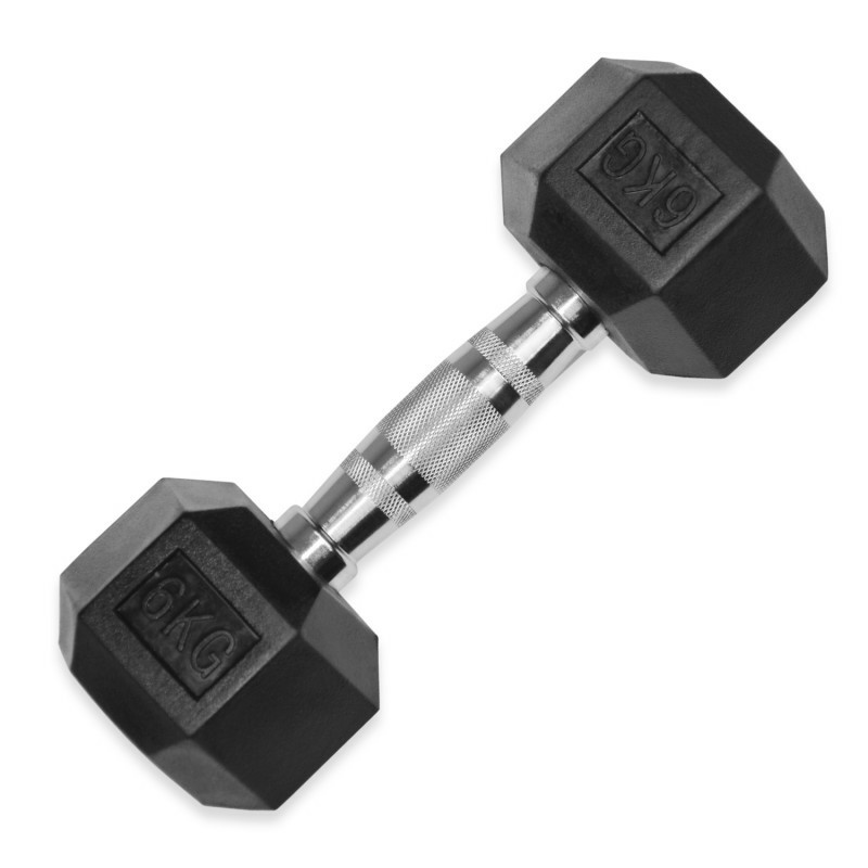 Dumbell Hexagonal 6kg Lapis Karet